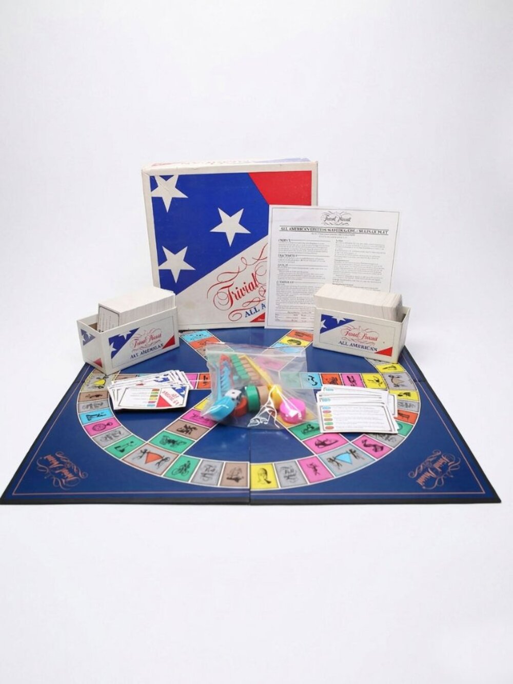 Vintage Trivial Pursuit All American Edition Board Game Complete 1993